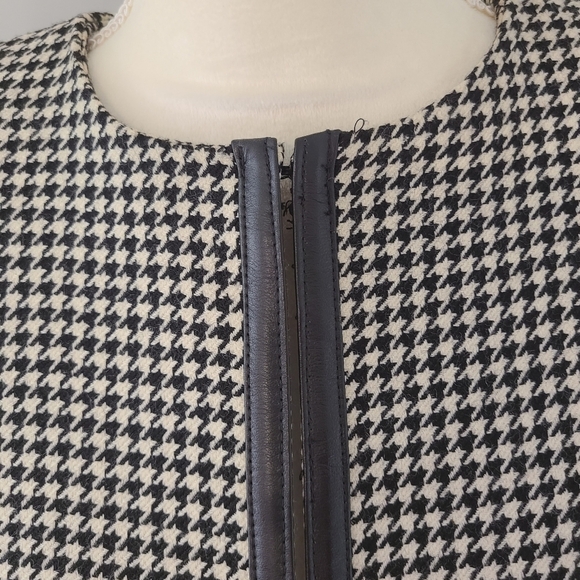 Valerie Stevens White and Black Houndstooth Print Blazer Size 6P Career Wear - Picture 6 of 11